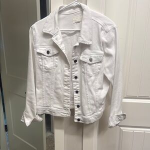 Caslon White Jean Jacket Cropped Denim Style